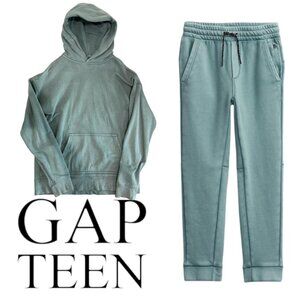 GAP Teen Pullover Hoodie and Pull-On Sweatpants Size L (10) Color District Green